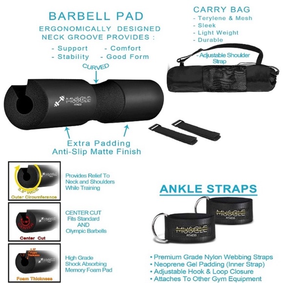 NWT Booty Bundle 🍑🍑 barbell pad 2 ankle straps - Picture 2 of 6